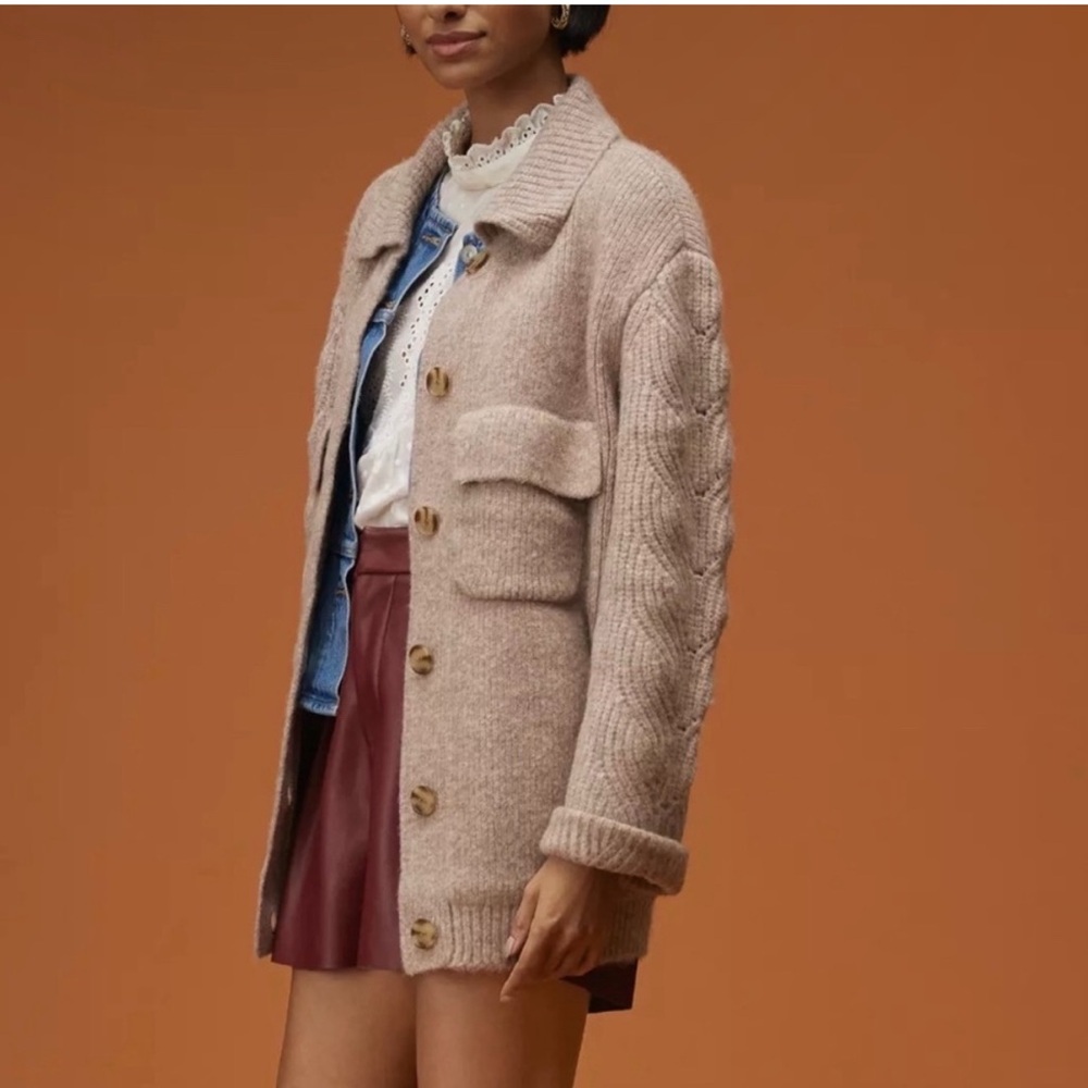 Anthropologie DH New York Utility Sweater Shirt Jacket